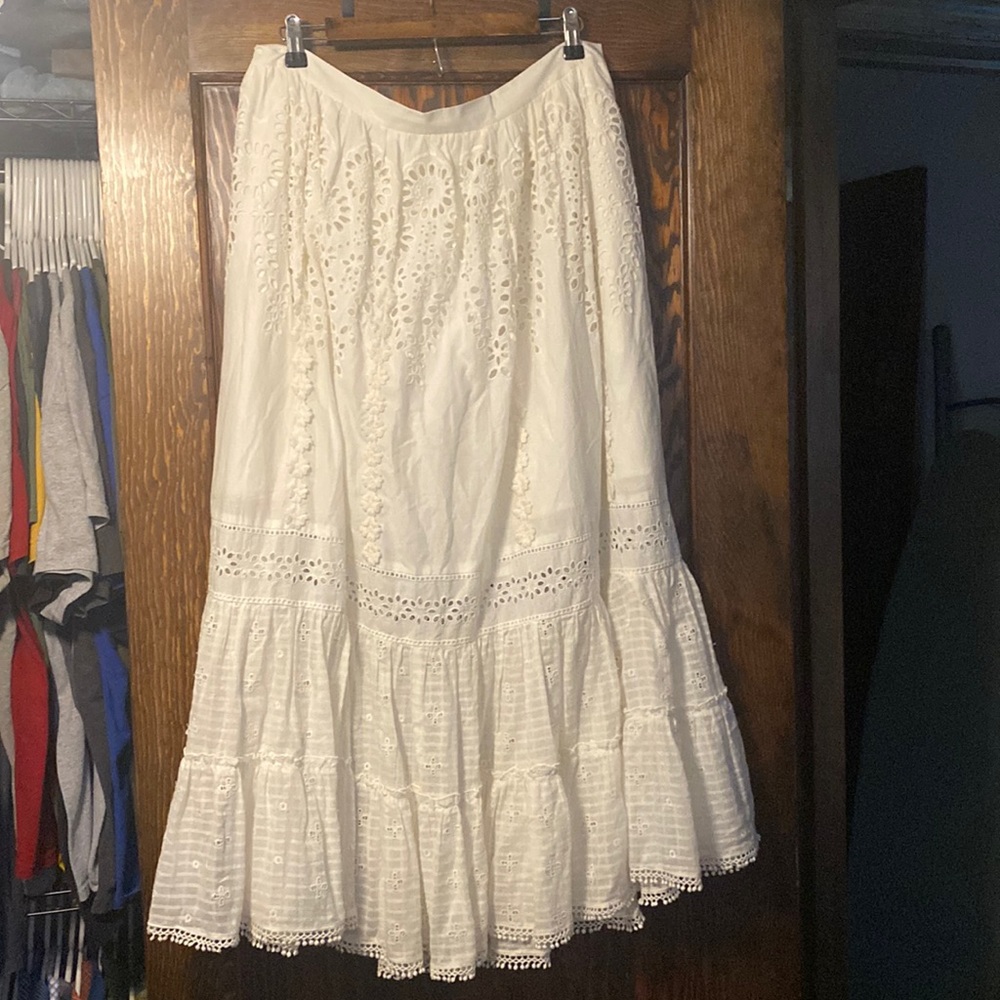 NWT anthro white skirt 1x